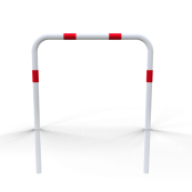Hoop of steel tube |  48 x 2,5 mm | without cross bar | for casting in concrete | total width 1000 mm | total height 1200 mm | hot-dip galvanized and white coatedwith red reflecting stripes